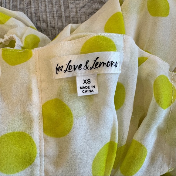 For Love And Lemons White and Yellow Polka Dot Dress - Picture 4 of 4